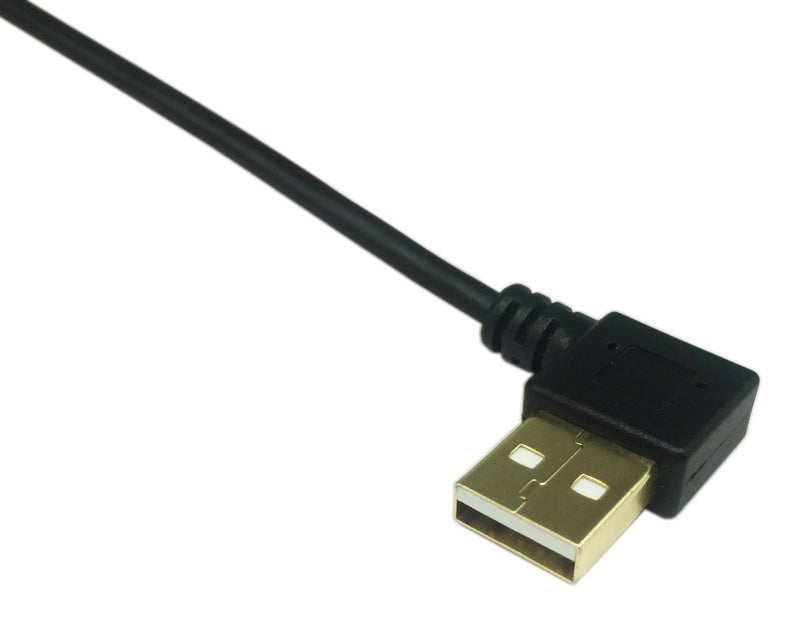 CERRXIAN 9 inch Gold Plated USB Left & Right Angle 3.0 Type C Male to Left Angle USB Type A 2.0 Male Fast Charge and Data Sync Cable L - Image 5